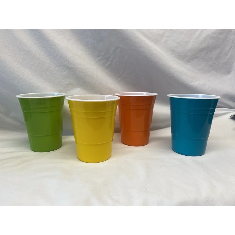 New Jimmy Buffett Margaritaville 18oz Party Cup Set Of 4 Reusable Barware NWT